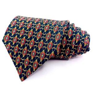 Reuoto Balestro Tie Silk Blur/Red Geometric Patter